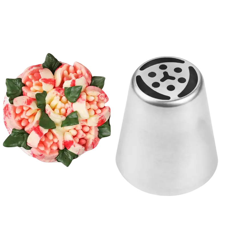 1PCS Russian Icing Piping Nozzles Tulip Stainless Steel Flower Cream cake Pastry Tips Leaf Nozzles Silicone Bag Cupcake DIY