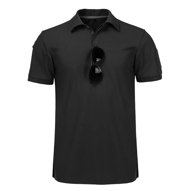 Summer Mens Quick Dry Embroidered Polo Shirt Military Customized Plus Size 100% Polyester Outdoor Sports Tactical Breathable Top