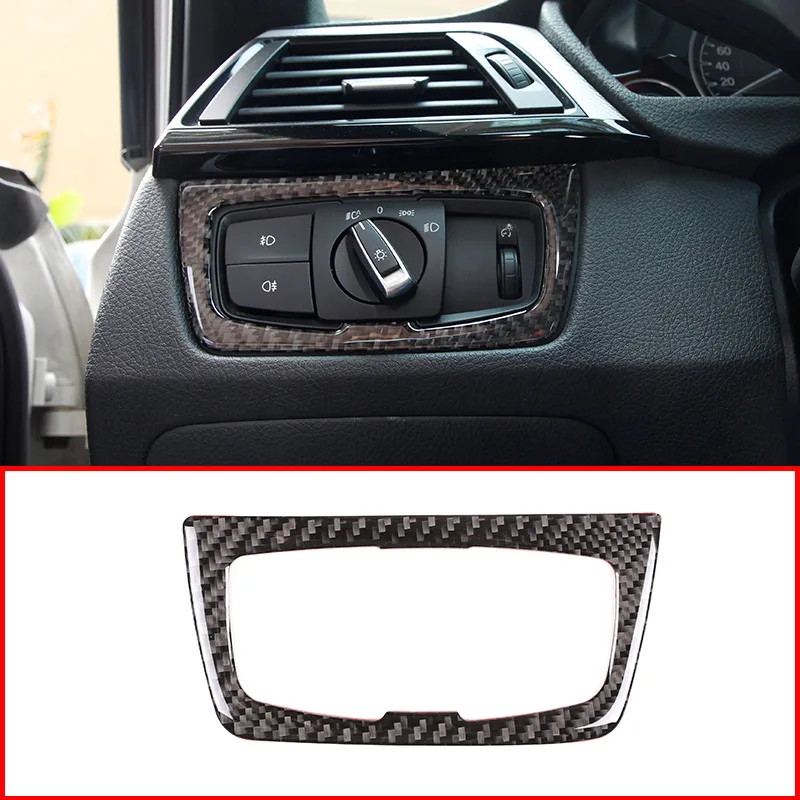 

Real Carbon Fiber Car Headlight Switch Frame For BMW F30 F34 F35 3 4 Series GT 2013-2019 Accessories