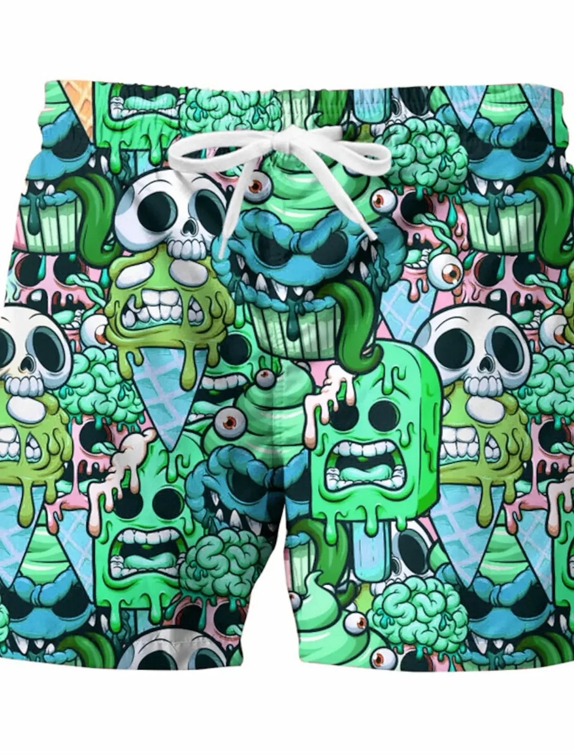 

PopMen's Shorts Swim Trunks Summer Shorts Beach Shorts Elastic Waist Graphic Skull Breathable Quick Dry Short Casual Boho Hawaii