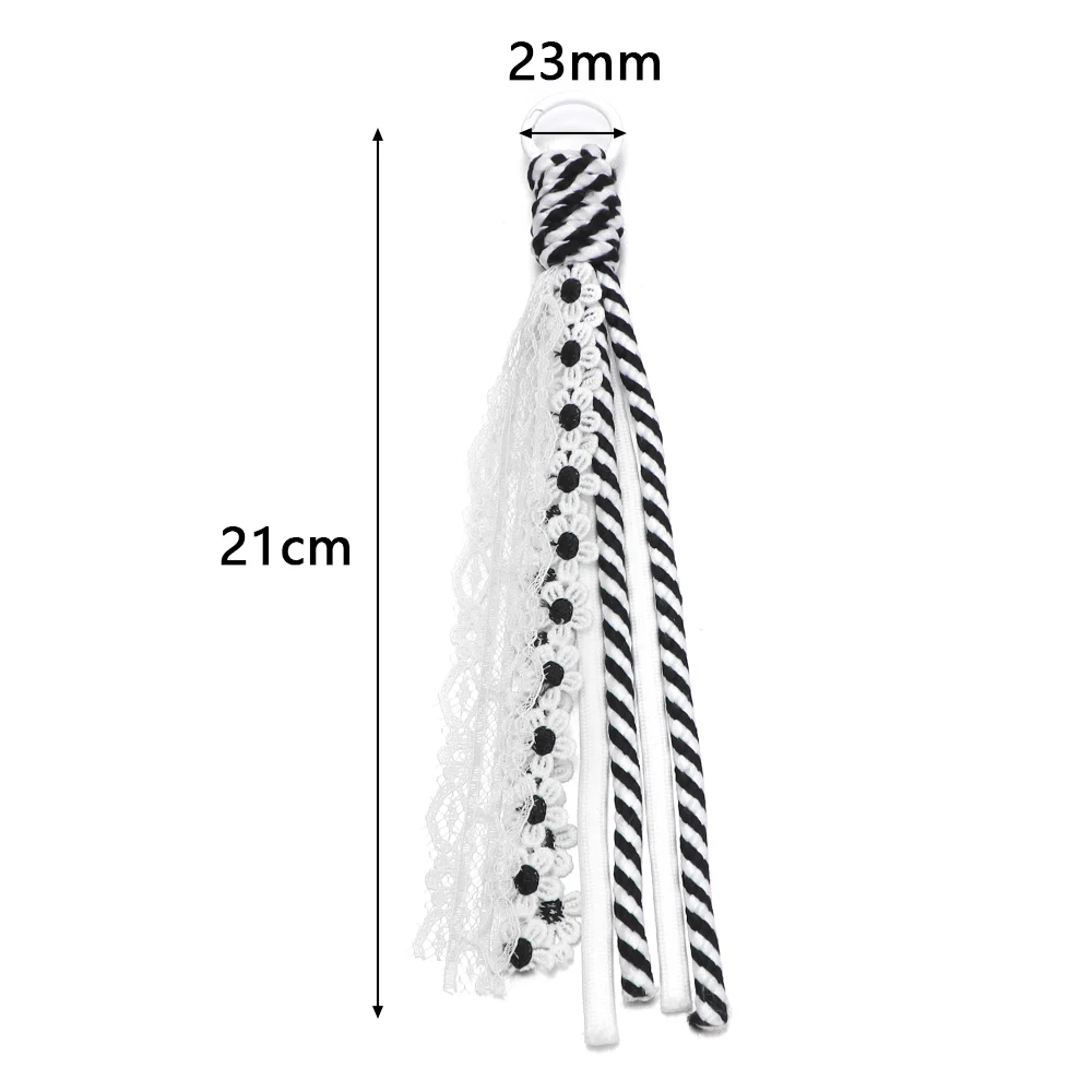 2pcs Colorful Braided Lanyard Keychain Dopamine Lace Nylon Rope For DIY Handmade Fashion Keyring Bags Decoration Accessories image 2