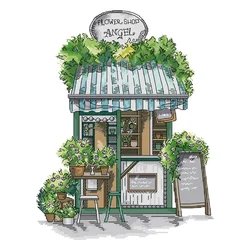 Joy Sunday Cross Stitch Kit Florists 11CT 14CT Printed Cross Stitch Embroidery Kits Set Crosstitch Needlework Christmas Gift