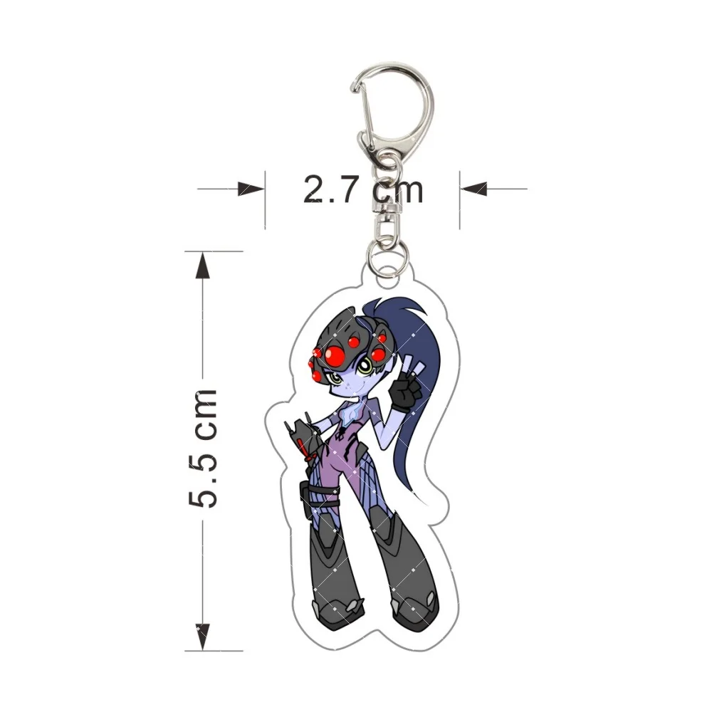 Overwatch 2 Acrylic Keychain Chibi D.Va Mercy Reaper Tracer Kiriko Keyring Cute Bag Pendant Car Cosplay Jewelry Gifts 5.5cm