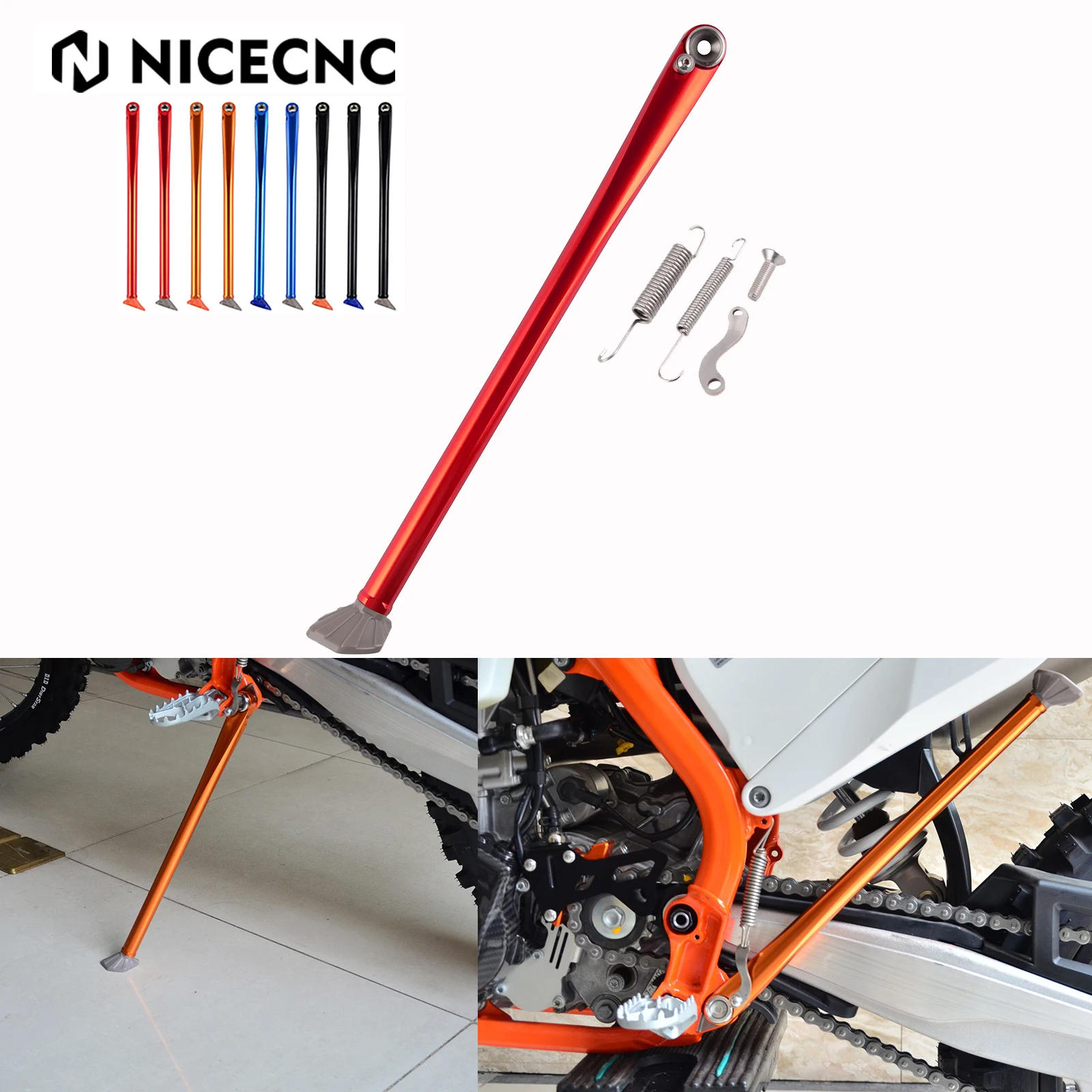 

NICECNC Parking Side Stand Kickstand+Spring Kit For GasGas EX EC 125 250 300 EXF ECF 250 300 350 450 2021-2023 KTM For Husqvarna