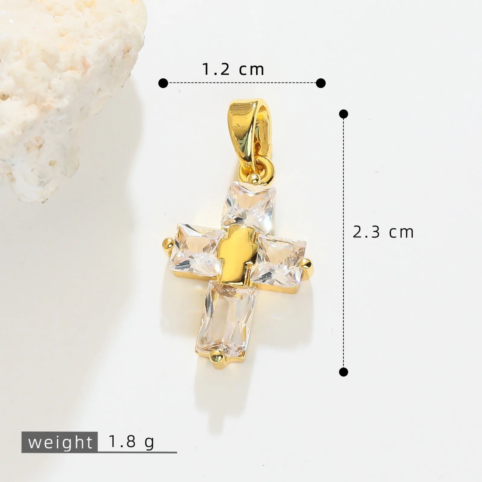 1 Stück Messing-Kreuzanhänger, 18K vergoldet, für DIY-Halsketten, Armbänder, Schmuckherstellung, Großhandel – Detail 13