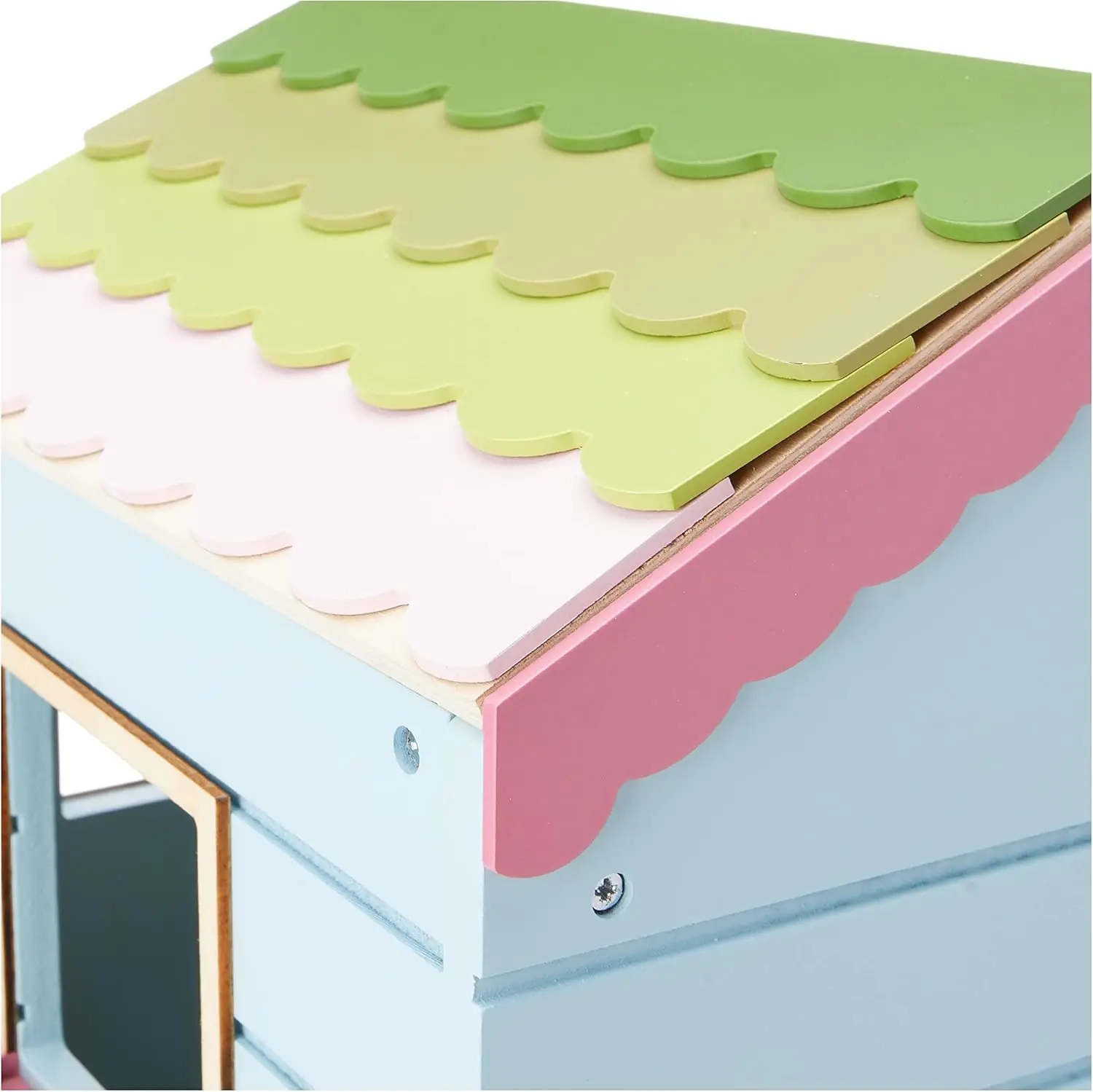 Wooden Tree House Playset with Ladder Slide and Swing for 7-Inch Dolls