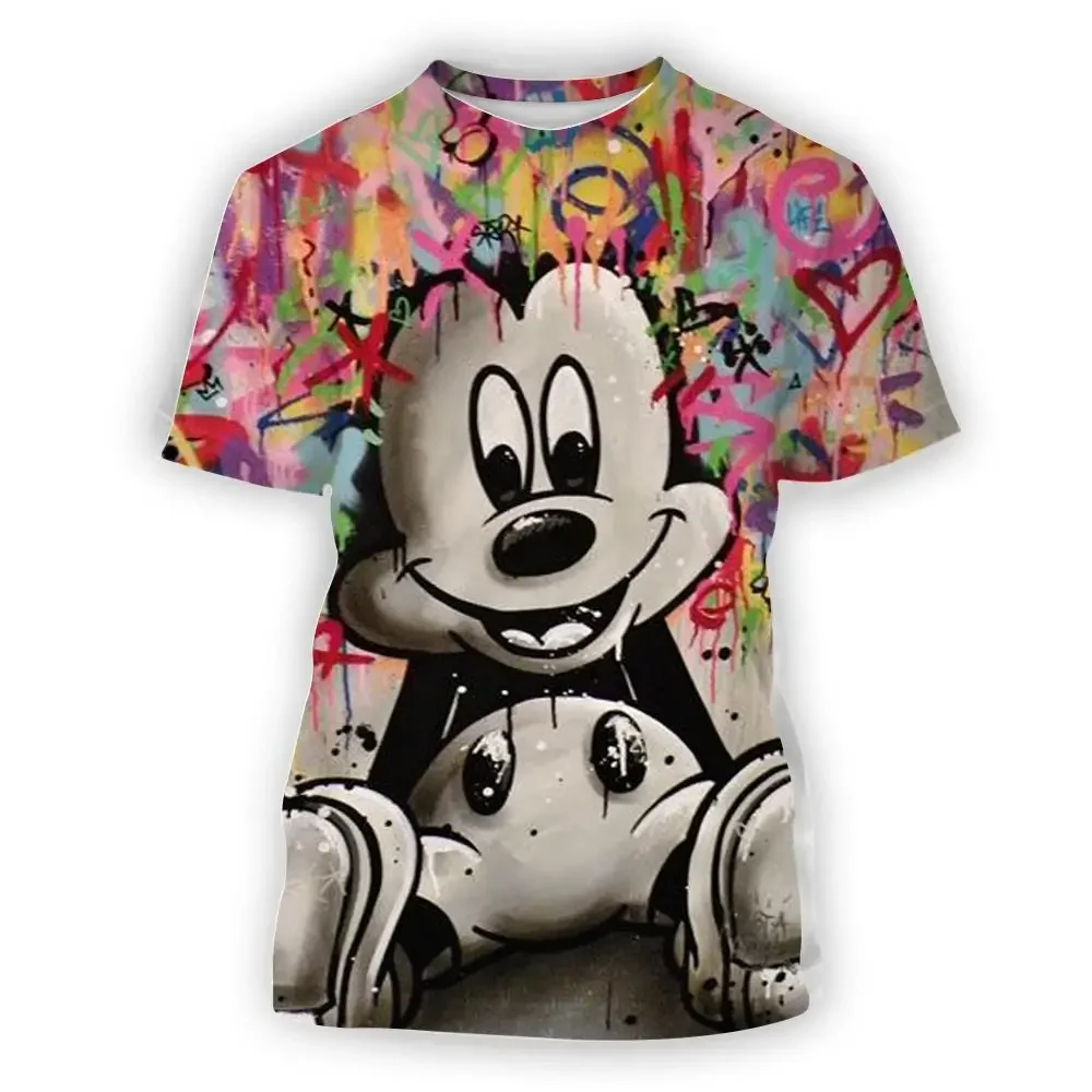 2024 Diseny Mickey Mouse Stitch 3d Print T Shirt Cartoon Kids Tshirts Outdoor Diseny Cute Top