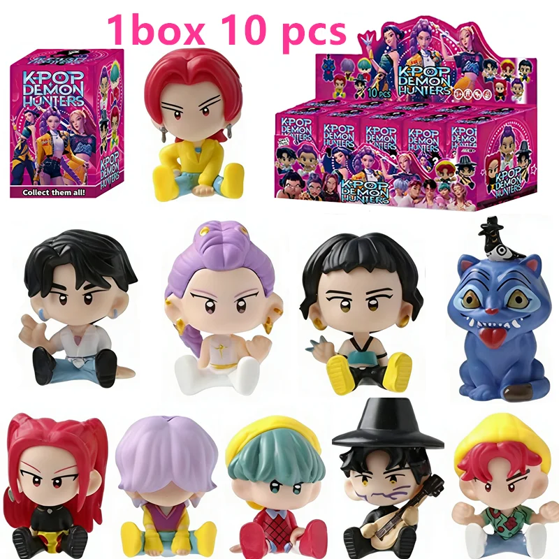 

Набор из 10 фигурок-сюрпризов Q-версии K-pop: ПВХ-игрушки Derpys, Saja Boys, Rumi, Mira, Zoey, Sussy — коллекционные куклы для фанатов, подарок