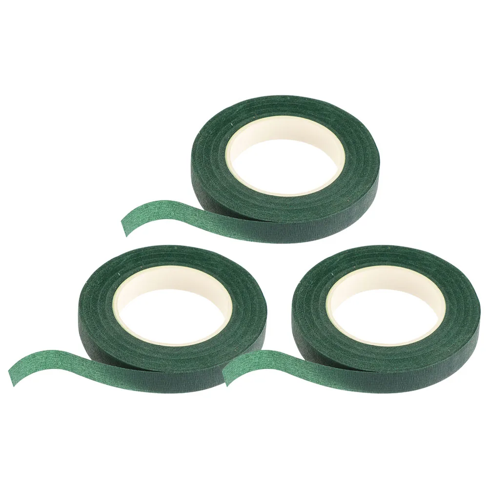 

3pcs Green Support Strap Supply Wedding Bouquet Wrap Horticultural Heavy Craft Green Tape For Flowers Supplies