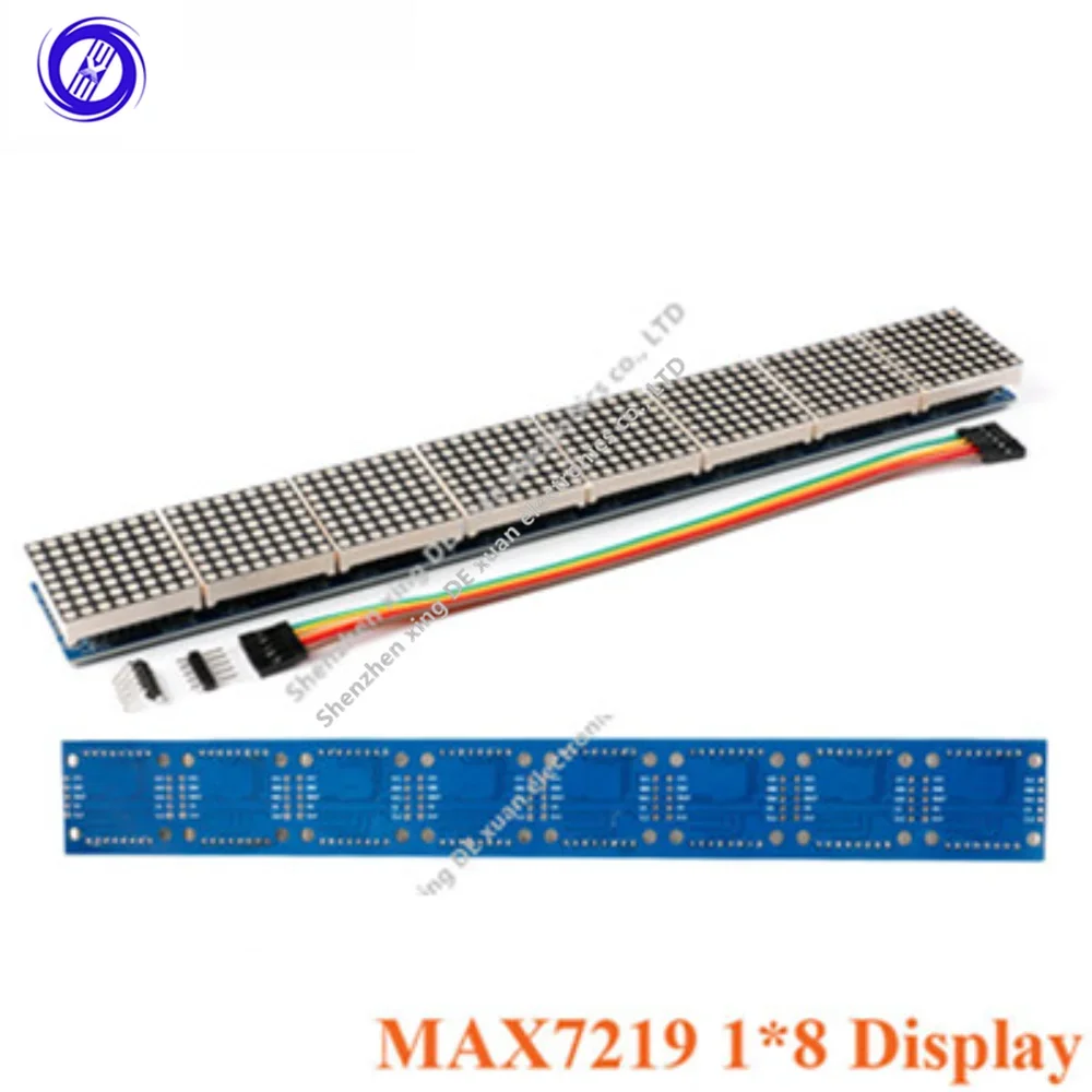 MAX7219 Display Module 8*8 Dot Matrix LED 8 in one Red Common Cathode Digital Tube Control  With Cable For Arduino