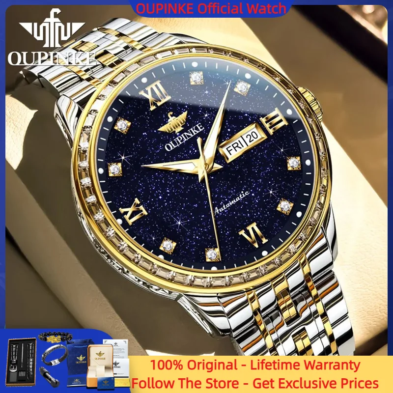 

OUPINKE 3258 Luxury Men Mechanical Watch Imported Movement All Automatic Watch Waterproof Sapphire Original Business Watch Gift
