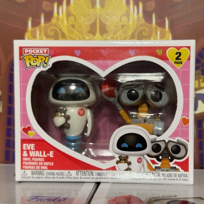 Pocket Pop! EVE & WALL-E 2-Pack Action Figures Funko Robot Walle Model Toys Limited Edition Valentine Gifts Collectible Toys