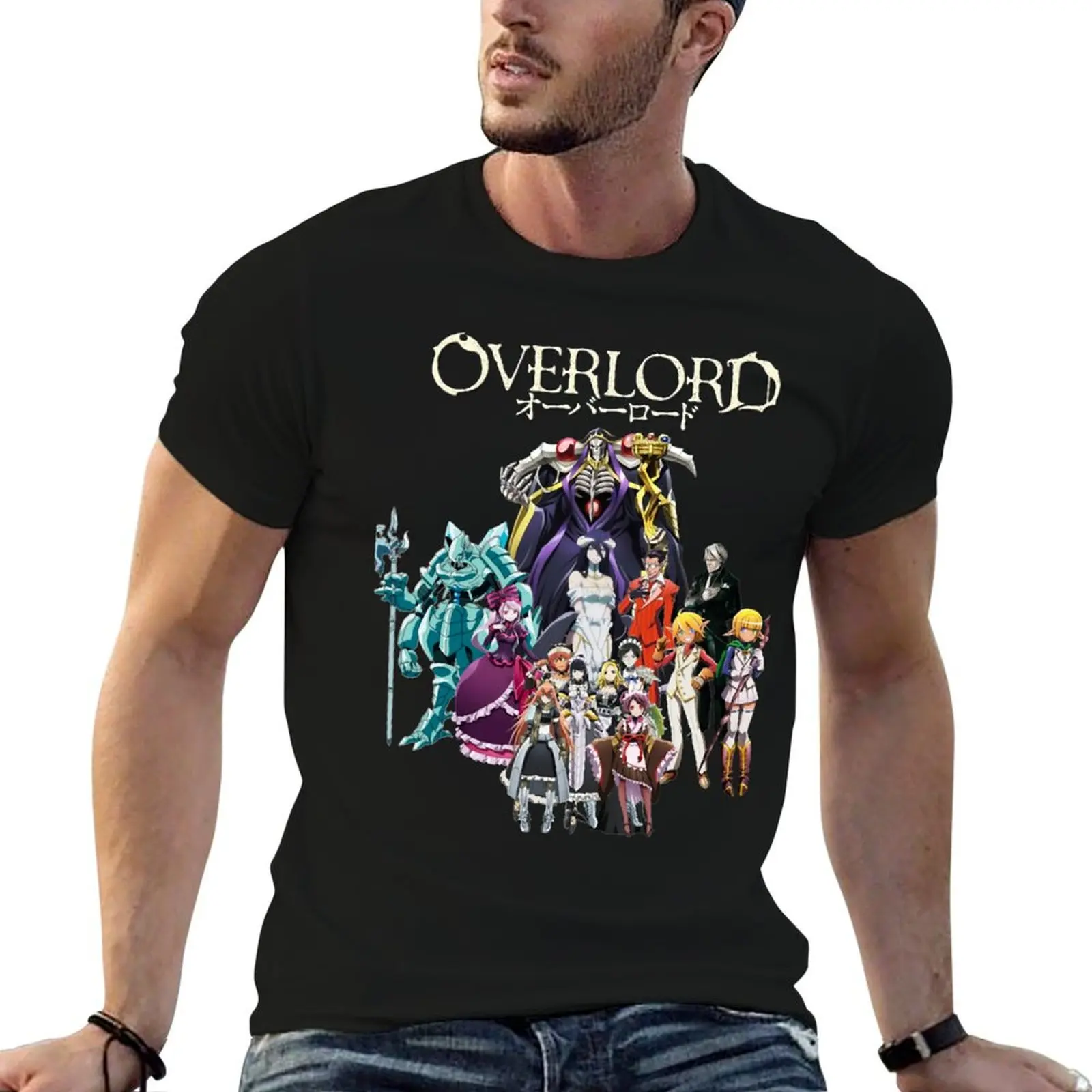 

Funny Gift Overlord Anime Design Retro Wave T-Shirt vintage graphic tee cotton graphic tees plus size clothes tshirts for men