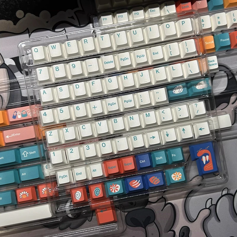 1 Set KKB Cinque Terre Keycaps PBT 5 Sides Dye Subbed Key Caps Cherry Profile Keycap With Split Spacebar For MX Switch Keyboards