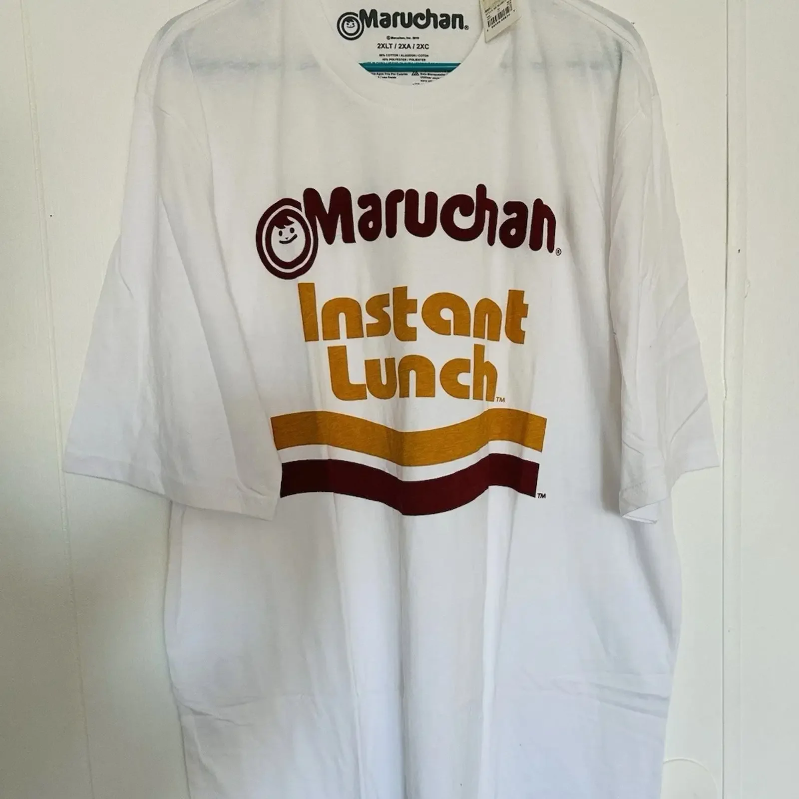 Camiseta Maruchan Instant Lunch Ramen Noodles para hombre, 2XLT, nueva con etiquetas, estilo vintage, lavada, elegante, cómoda, suave, ropa de diseñador para hombre
