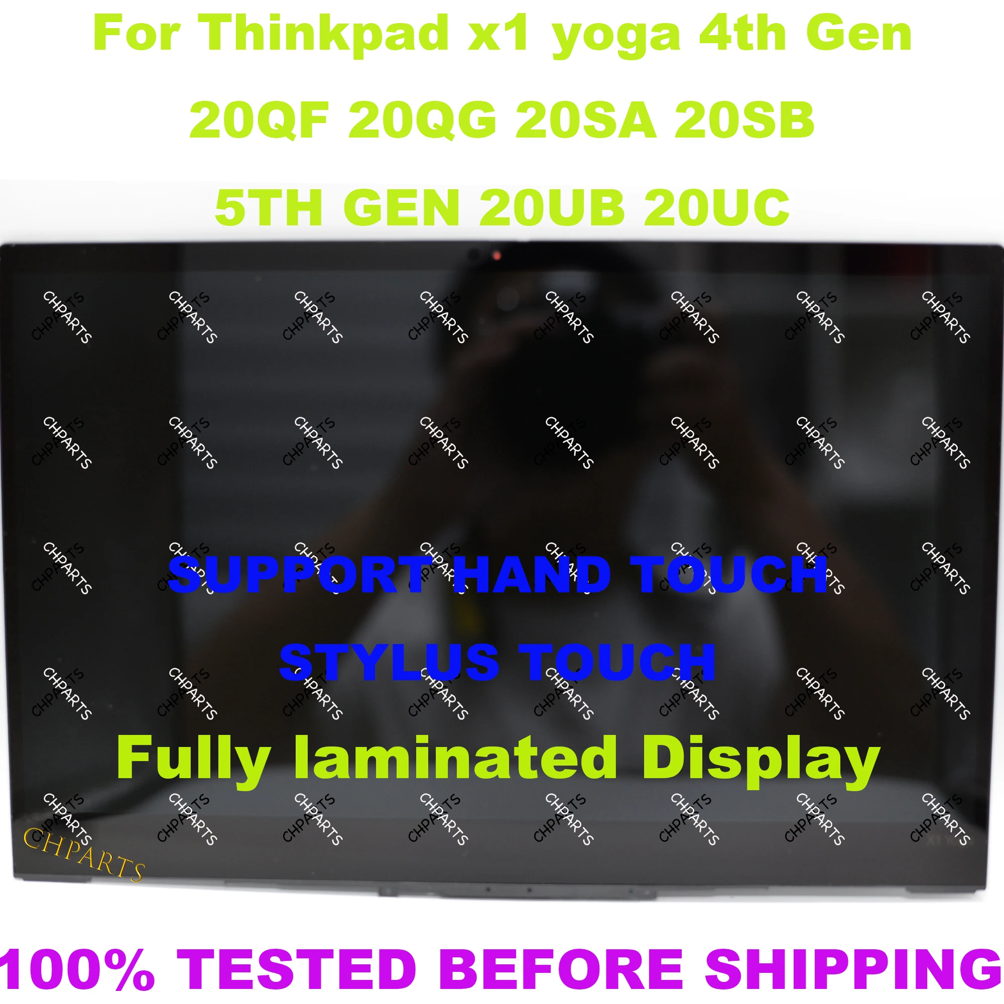 For Lenovo ThinkPad X1 Yoga 4TH 5TH GEN 20QF 20QG 20SA 20SB 20UB 20UC 14" LCD Touch Screen Assembly Replacement Display Panel