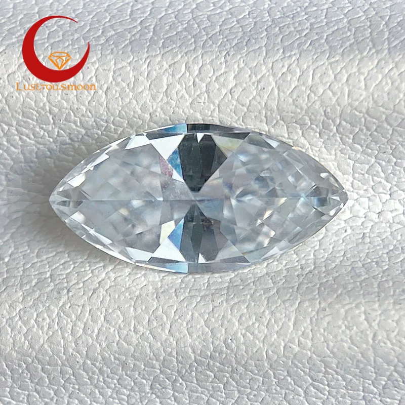 D Color Moissanite Stone Marquise Cut 0.5-5.0ct VVS1 GRA Certified Synthetic Gemstones Pass Diamond Tester with Certificate
