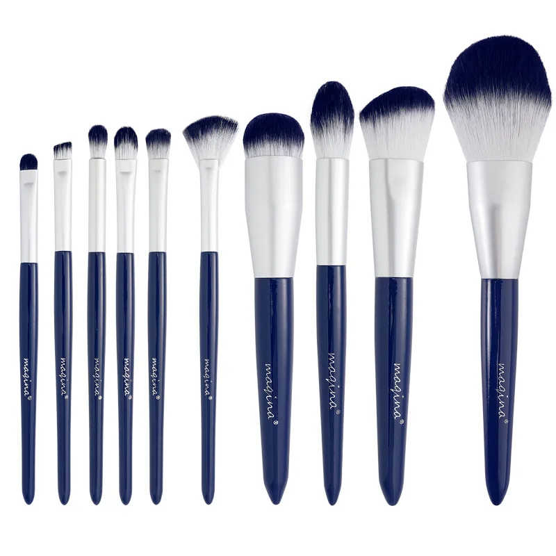 Ensemble de pinceaux de maquillage Ultra doux, manche en bois, correcteur de Blush, fard à paupières, Kit cosmétique de voyage Portable, 10 pièces