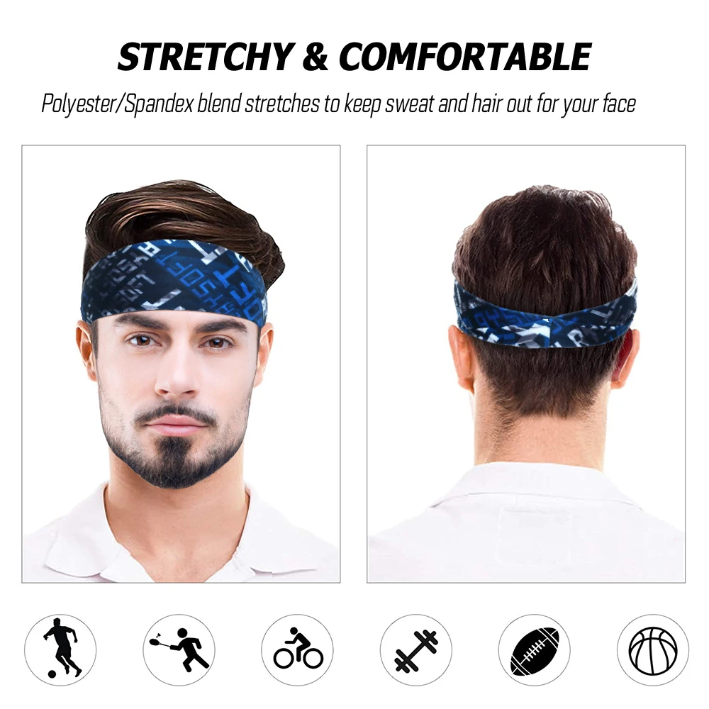 Sports Headband Sweatband Elastic Yoga Hairband Running Cycling Jogging Volleyball Tennis Head Sweat Hair Band Bandage Men Women