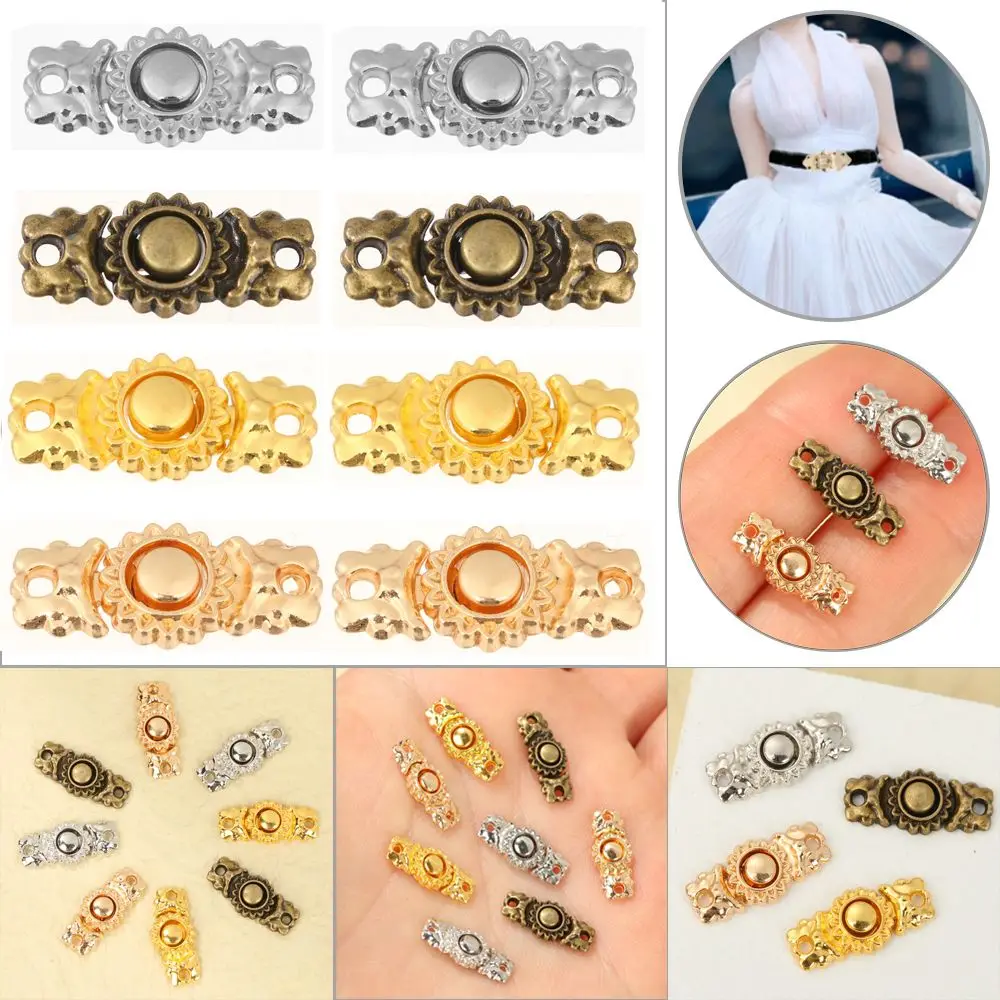 4 stücke 15mm Mini Ultra-kleine Puppe Metall Gürtel Schnalle DIY Puppe Kleid Decor Alte Kostüm Cheongsam Tasten nähen Zubehör