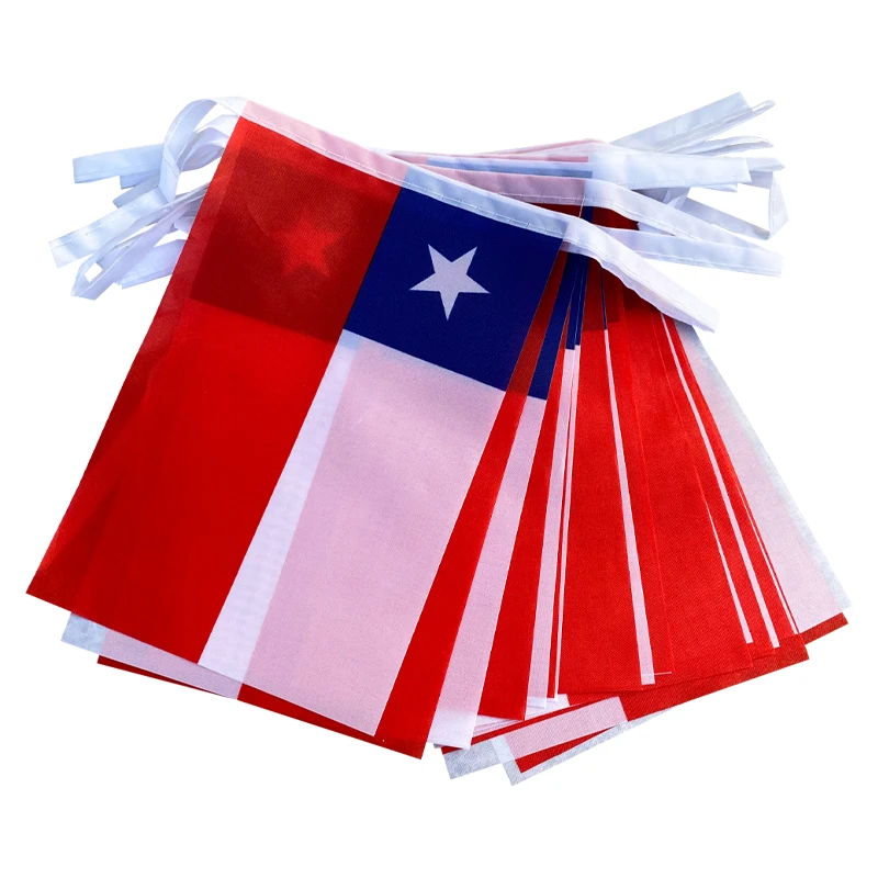 EOODLOVE Chilean Republic Flag 14x21cm Size 20 High Quality Polyester Indoor and Outdoor Hanging Decorative Flags