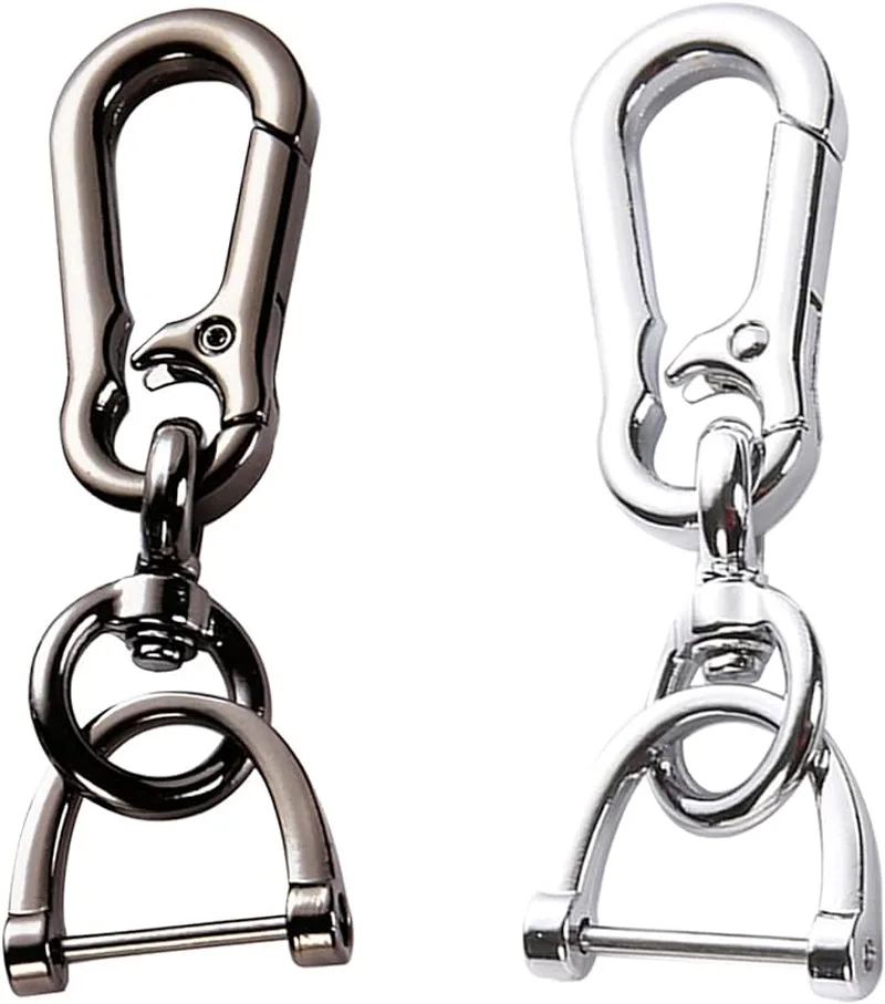 

2 Sets Car Keychain car key clip Quick-Release Horseshoe Shape D-Ring Key Fob Holder