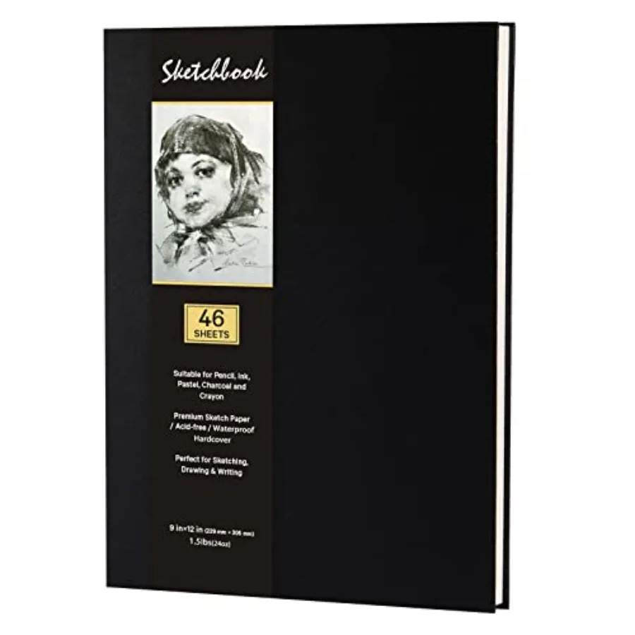 

Sketchbook - Art Sketchbooks, 9" x 12" Inches Hardcover Sketch book, 46 Sheets, Sketchbook for Drawing, Sketching, and Journal,