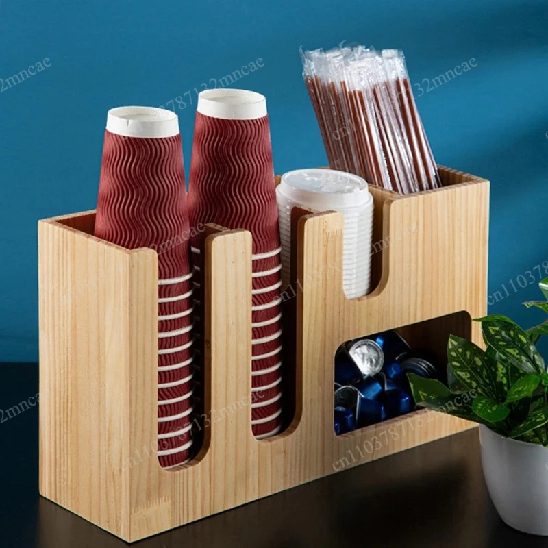 Coffee Milk Tea Shop Cup Container Rack Home Decor Acrylic Cup Holder Multi-compartment Cup Storage Rack Straw Storage Box