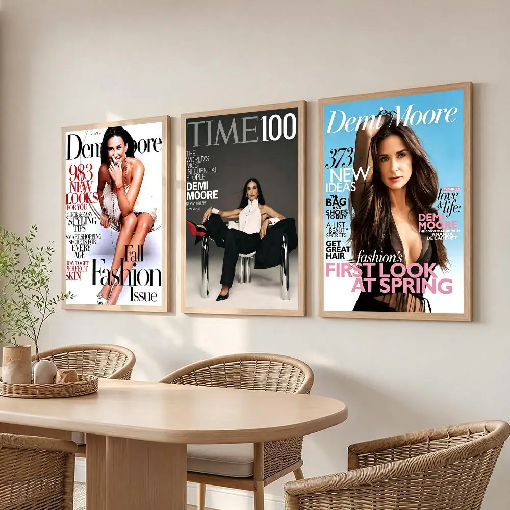 actress Demi Moore Poster Poster HD Frameless Creamy Style Home Decor Wall Art for Living Room Bedroom Gift
