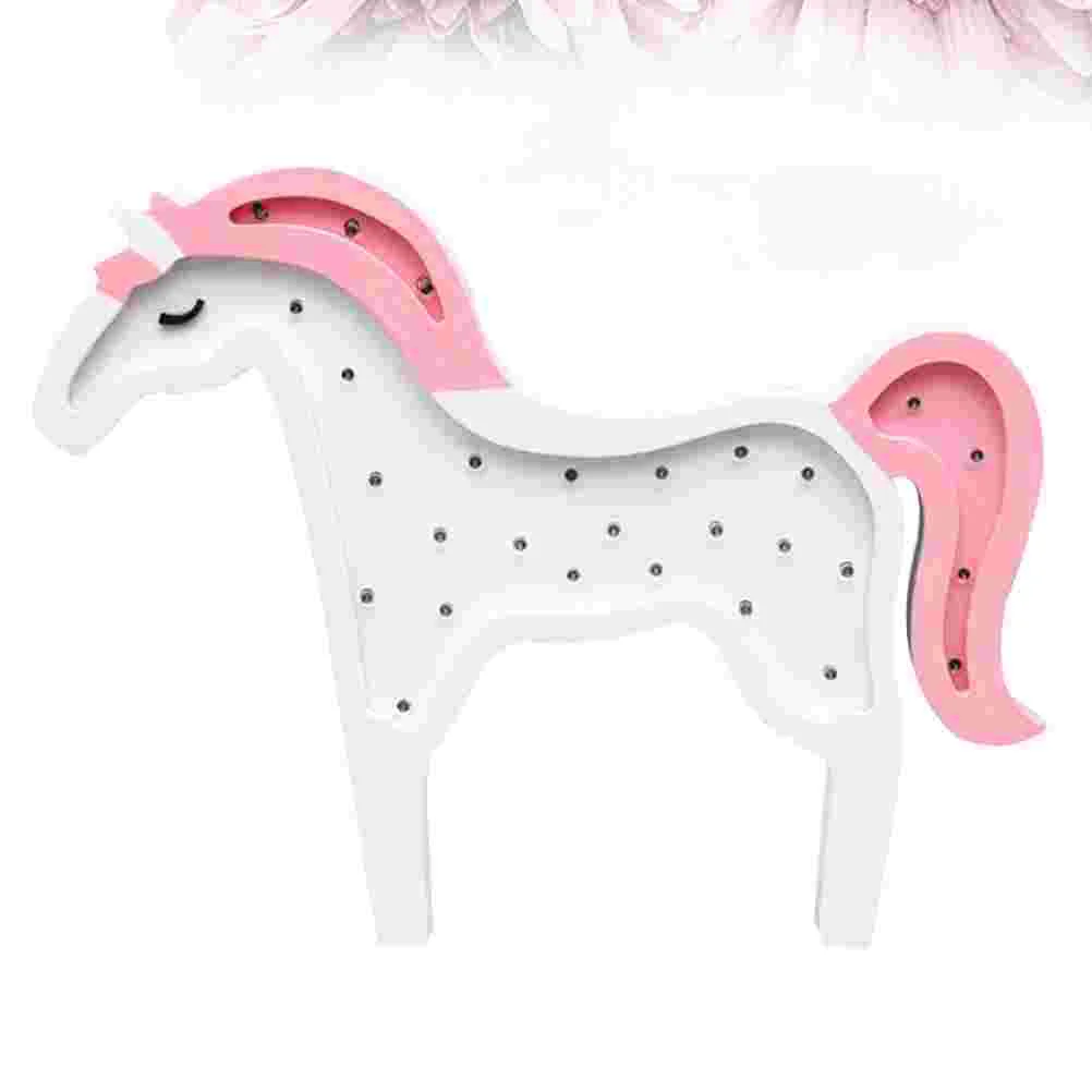 1pc Unicorn LED Wall Decor Decorative Wall Hanging Decoration Wall Ornament for Living Room Bedroom without (Pink)