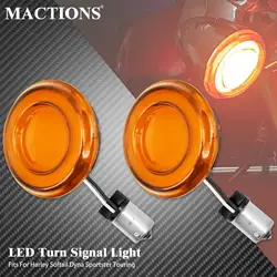 Motorcycle Orange LED 1156 Turn Signal Indicator Light Bullet Flashing Lamp For Harley Touring Sportster XL Dyna Softail Fat Boy