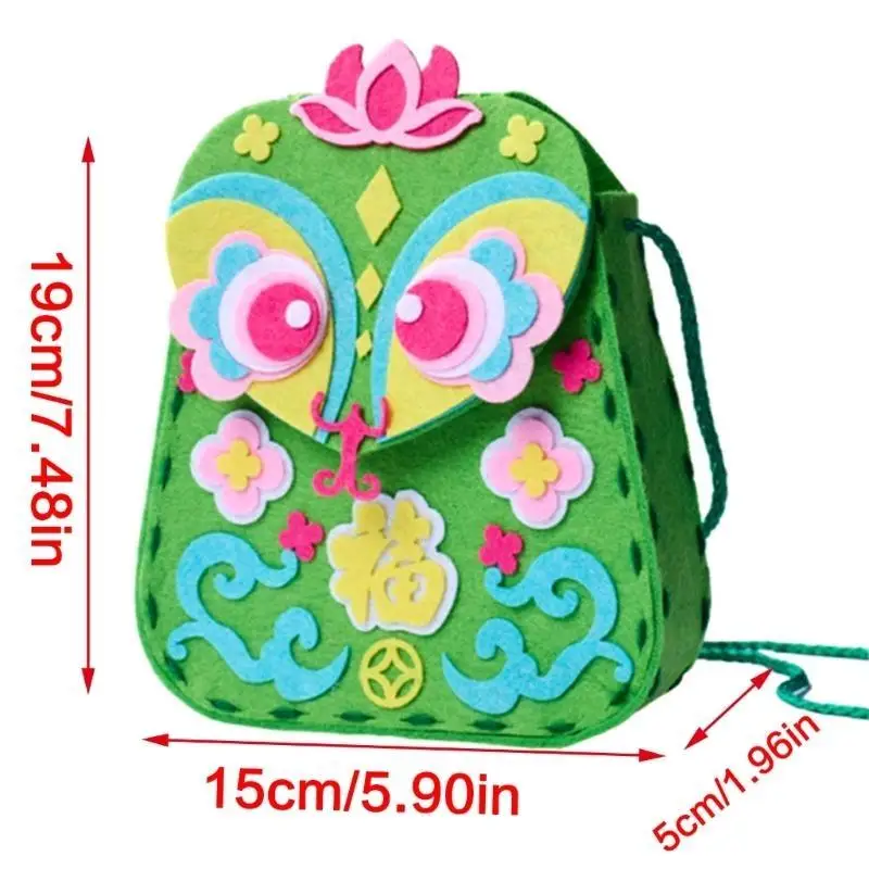 39BB Coser sus propios bolsos Bolsas costura Kids Arts & Crafts Regalos preescolares Bag Bag Bolso hombro para niños