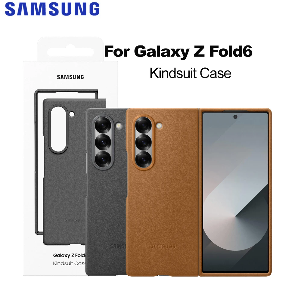 

Оригинальный чехол для Samsung Kindsuit EF-VF956 для Galaxy Z Fold6, веганский кожаный защитный чехол