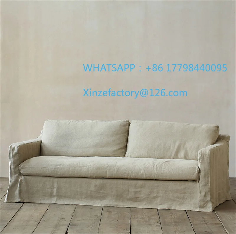 أريكة قماشية صغيرة بسيطة وحديثة من الشمال قابلة للتخصيص، أريكة وابي سابي الأمريكية الرجعية #2