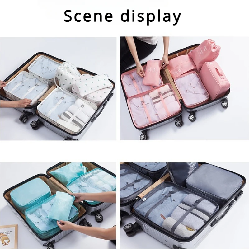 8PCS/Set Organizer Bags for Travel Organizer Bags Accessories Luggage Suitcase Organizer Waterproof Wash Bag Clothes Storage