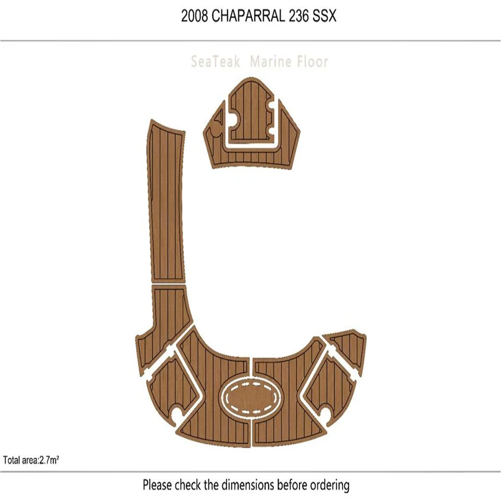 

2008 CHAPARRAL 236 SS cockpit & Swim Platform Pads 1/4" 6mm EVA Teak deck floor SeaDek MarineMat Gatorstep Style Self Adhesive