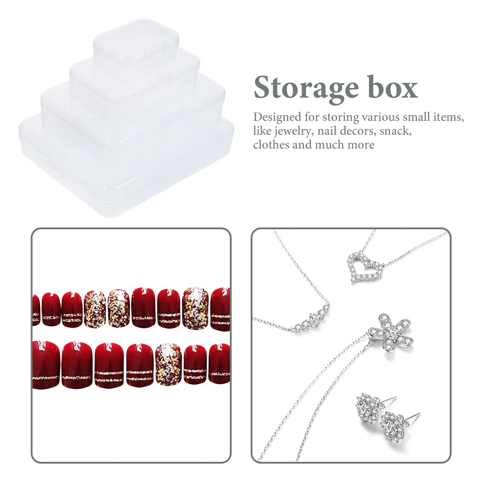 

24pcs Clear Plastic Storage Box Multi-Functional Transparent Organizer Large Capacity Household Sundry Holder For Bedroom