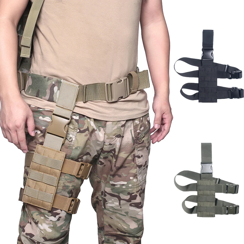 Universal Drop Leg Holster Thigh Platform Tactical MOLLE Gun Holster for Hunting Paintball Panel with Adjustable Molle Straps