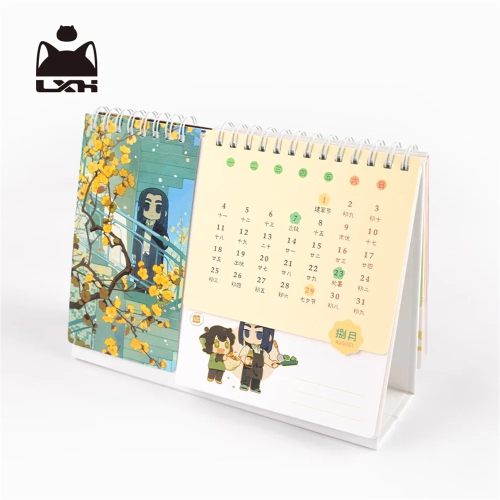 Official Anime The Legend of Luo Xiao-Hei Xiaohei Wuxian 2025 New Year Desk Calendar Ornament Original Cosplay Kids Gift