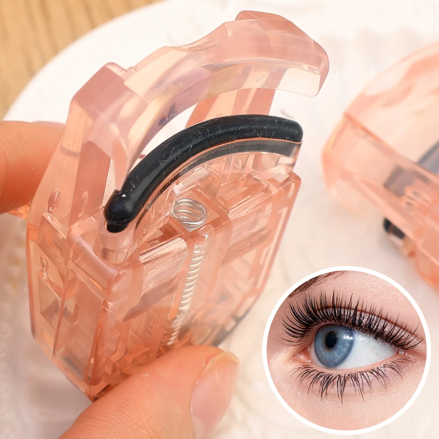 Mini rizador de pestañas portátil sin batería, Clips rizadores de pestañas fáciles de usar, rizador Natural para principiantes, herramientas cosméticas de maquillaje