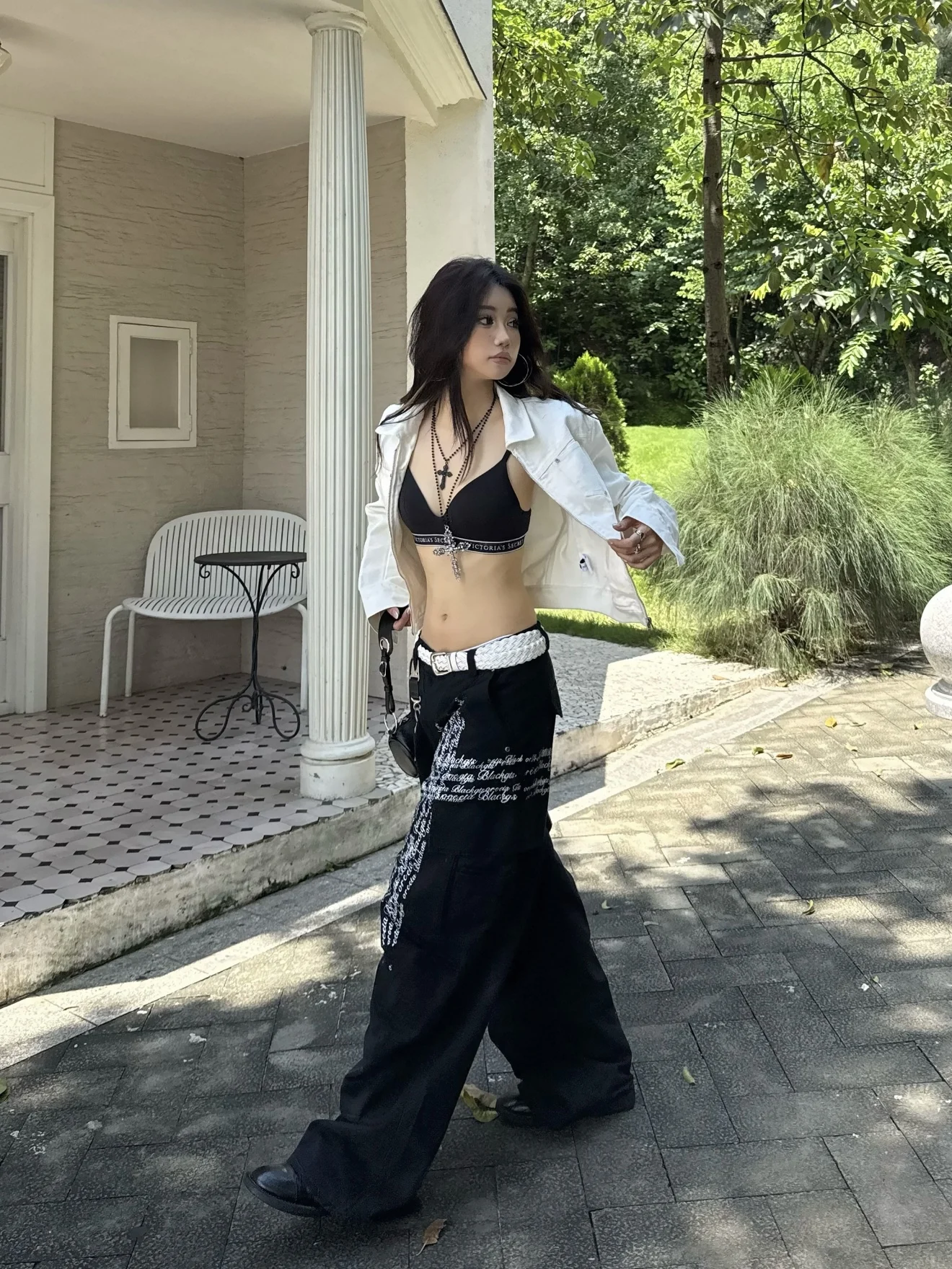 

Waed American Streetwear Jeans Straight Leg Wide Leg Casual Jeans for Men And Women Bla Printed Cross Letter Design