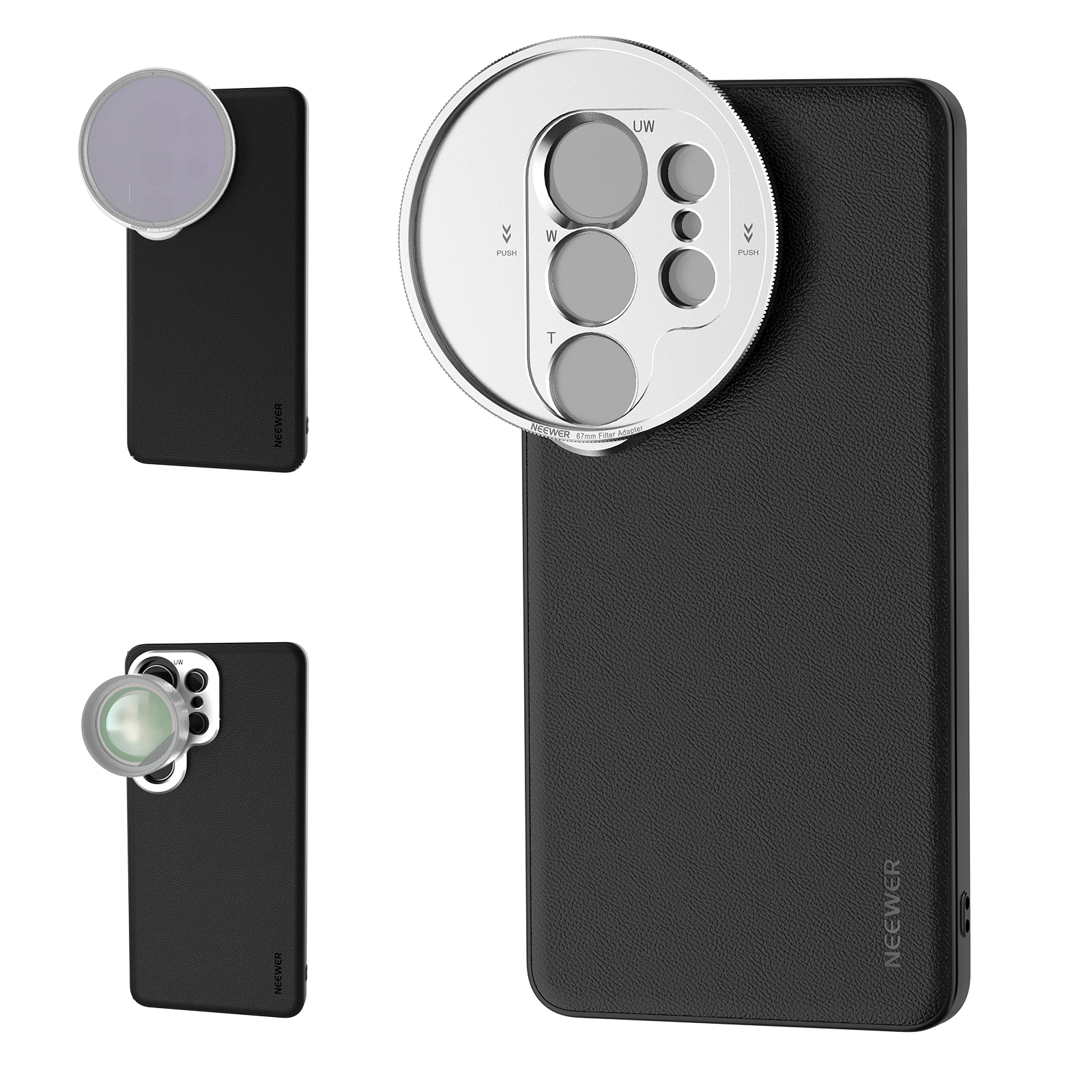 NEEWER Handyhülle für Samsung Galaxy S26 Ultra, Schutzhülle mit 17mm Objektivhalterungen & 67mm Filterring, kabelloses Ladegerät – Detail 1