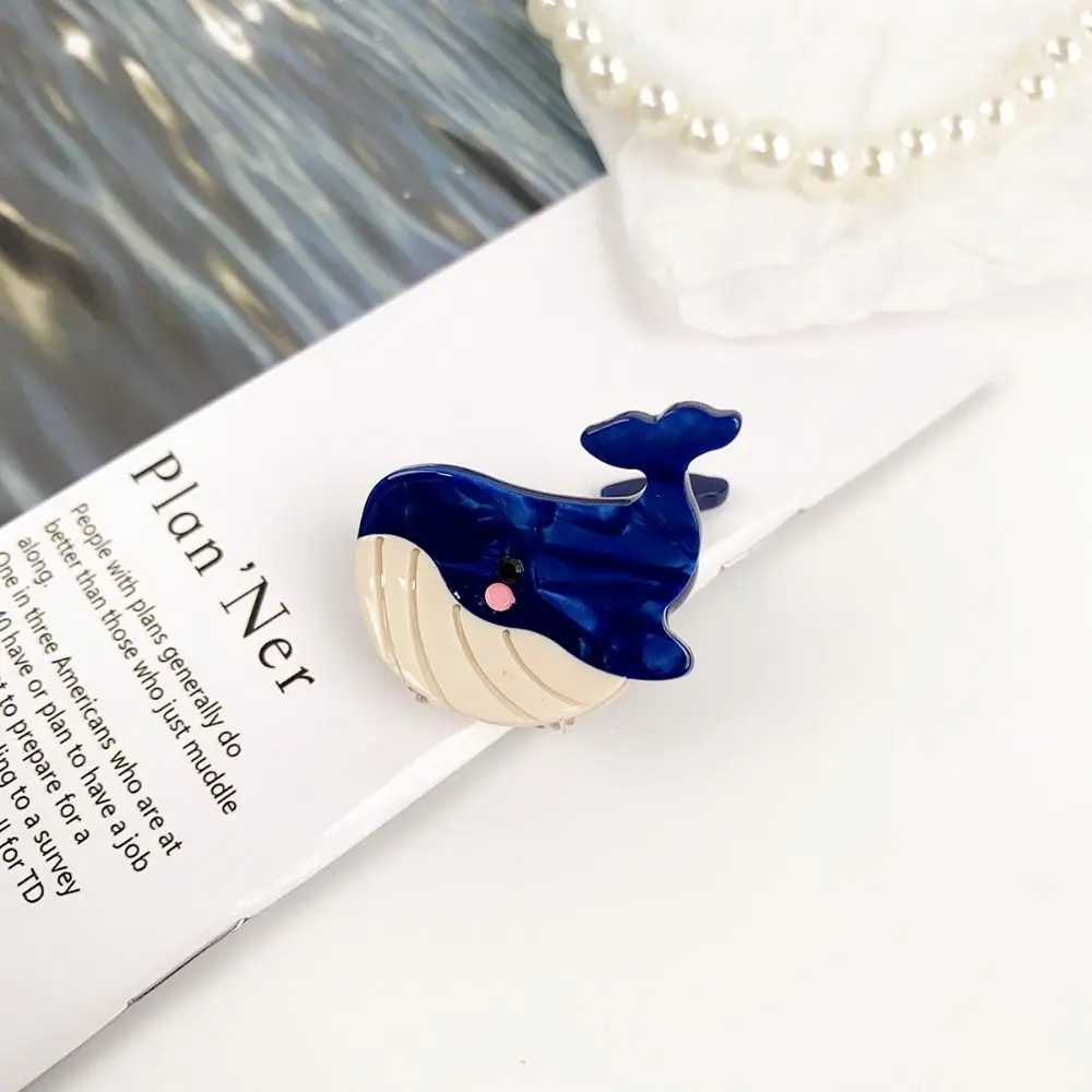 Headdress Cartoon Small Hair Claw Clip Acetate Sea Horse Ocean Series Hairpin Hair Accessories Whale Barrette Girls