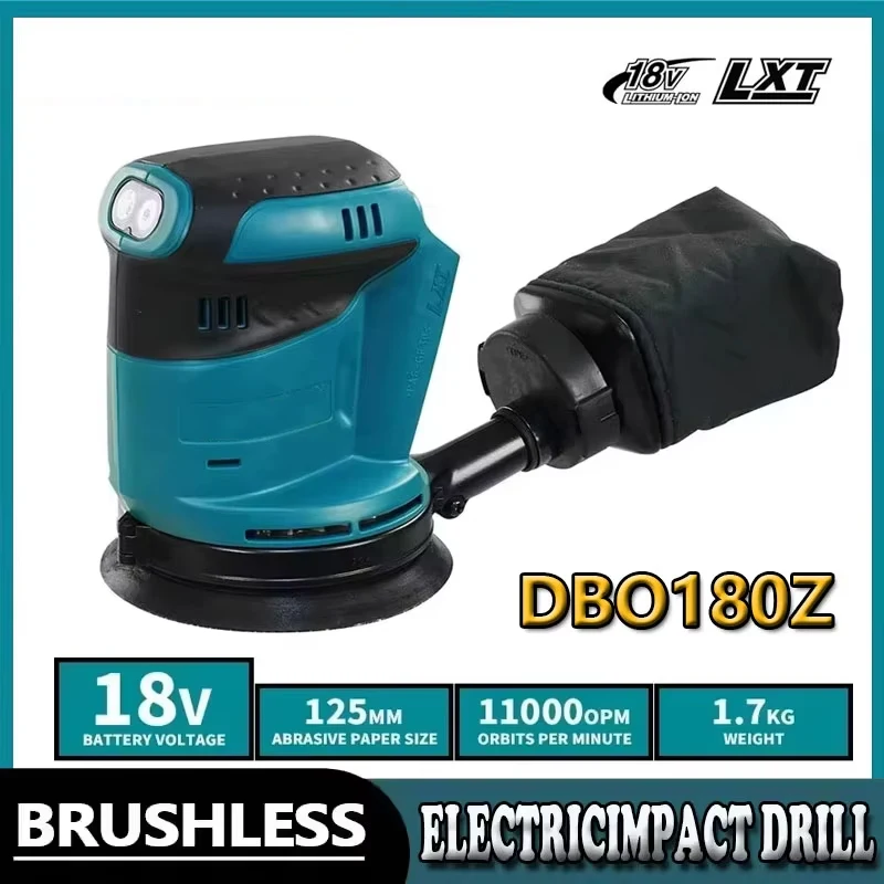 

Makita DBO180Z 18 В бесщеточный аккумуляторный диск случайный орбитальный шлифовальный станок деревообрабатывающий шлифовальный шпатлевка полировка голый инструмент