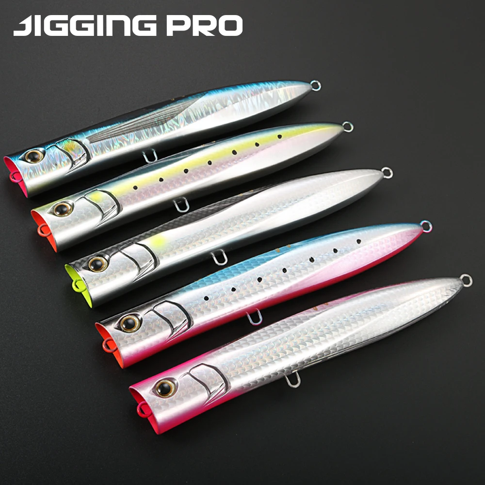 JIGGING PRO 190mm 60g Schwimmender Popper-Köder mit Holografischer Oberfläche Salzwasser-Oberflächenköder für Thunfisch GT
