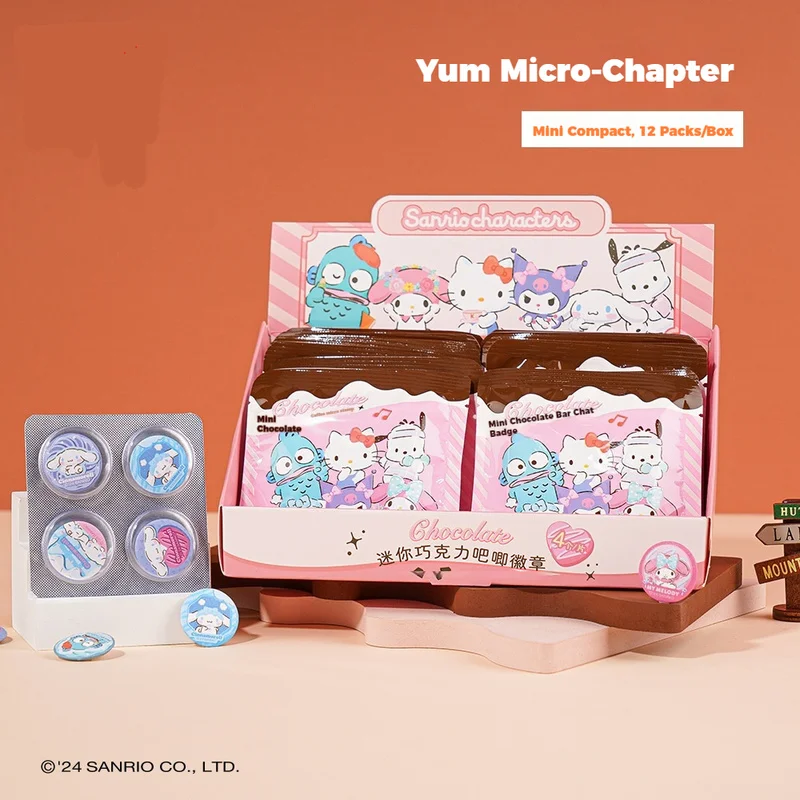 

Аниме Sanrio, оригинальный мини-значок, слепые сумки, канцелярские принадлежности, жесть с героями мультфильмов, металлический значок, слепая коробка, значки Kuromi Cinnamoroll Hangyodon