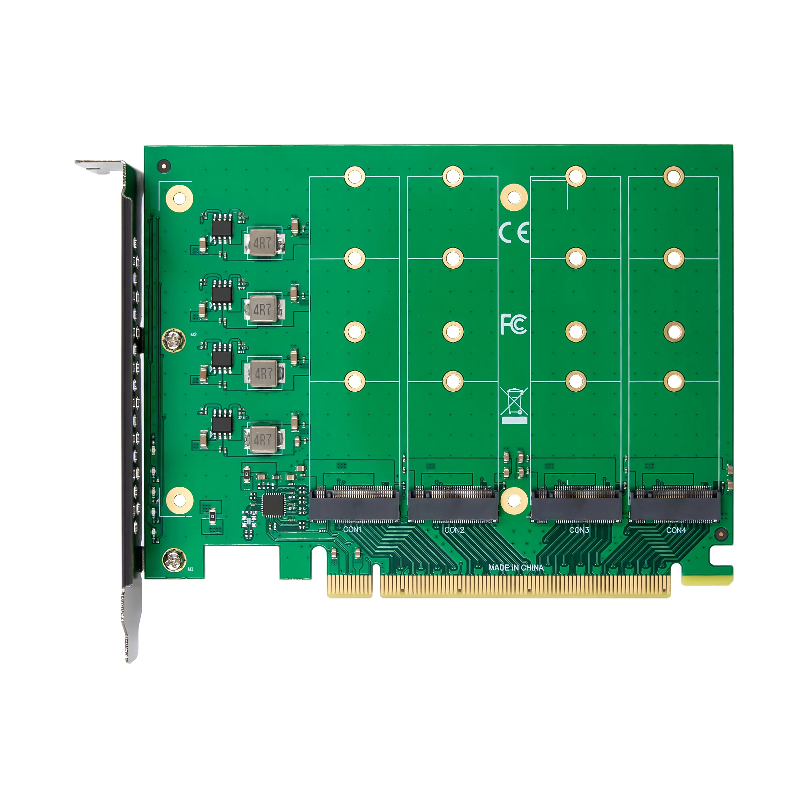 Sunweit ST5118 PCIe5.0 x16 Adaptador SSD Hyper M.2 NVMe de 4 portas 2280 M.2 Cartão SSD