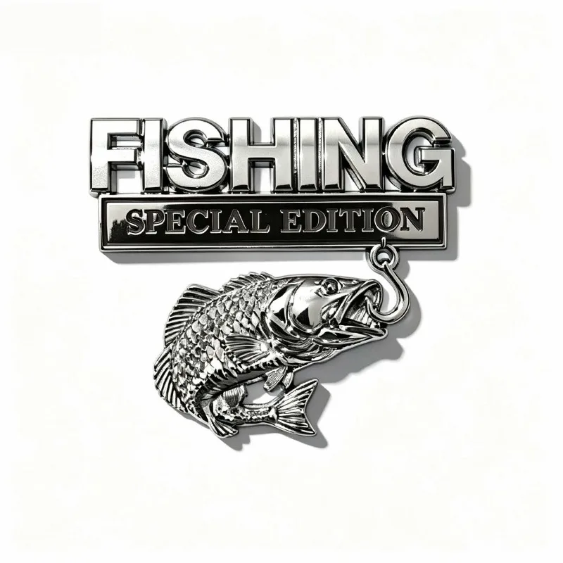 High-quality Custom Metal Car Stickers with The Letter FISHING SPECIAL EDITION DIY Decorative Accessories Scratch Concealment