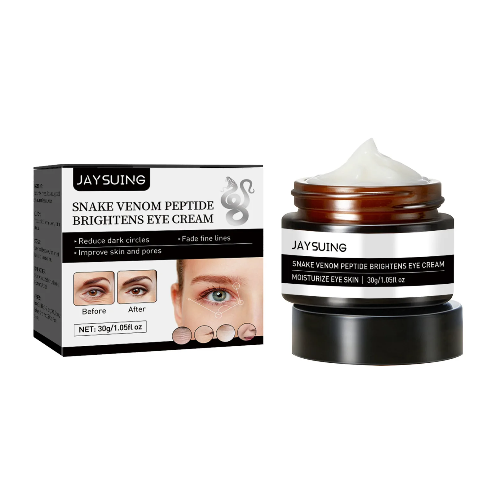 Snake Venom Peptide Brightens Eye Cream, Reduce Dark Circles & Improve Skin and Pores & Fade Fine Lines, 30g