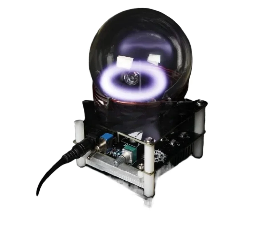 

Noble Gas Glass Ball with Metallic Salts Test Lithium Strontium Plasma Ring Plasma Toroid Element Collection